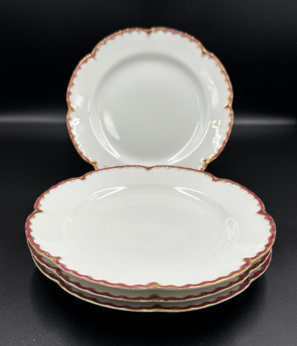 Haviland & Co Limoges 7.5” Dessert Salad Plate Missouri Glass Set Of 4 c1900